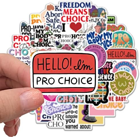 Adesivos de 50 PCs Pro Choice, adesivos feministas, adesivos de direitos de aborto à prova d'água de vinil para laptop, garrafas