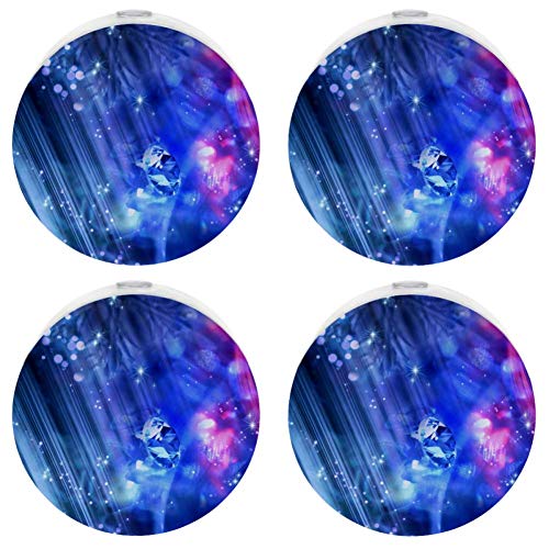 Baby Night Light With Blue Blue and Purple Diamonds Night Light Plug in Wall With Dusk-to-Dawn Sensor 4-Pack