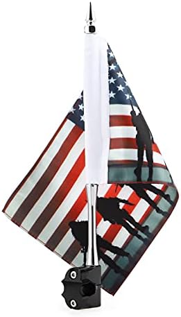 Guaimi Motorcycle Flag Mount U.S. Veterans Flag Pólo Bandeira Vertical Universal encaixa prateleiras de bagagem de 1/2