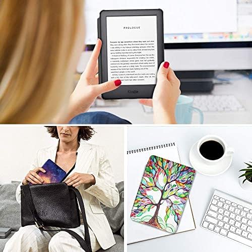 Case Cece & Cole Slimshell para Kindle - Capa de proteção de couro PU leve PU com sono/acordamento automático, cachorro