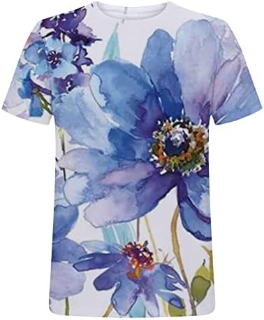 Mulheres todas as estampas florais tops vintage de verão camiseta casual shir