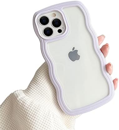 Propriedade compatível para iPhone 14 Pro Max Case com Clear Clear Kawaii 3D Lens de desenho animado Padrão de cor de cor de cor para meninas Mulheres proteturas de TPU macio para iPhone 14 Pro Max-Purple