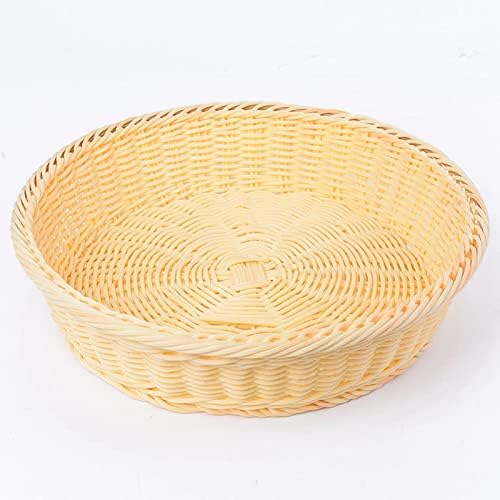 Bothyi Toys Storage Boxes Organizer Kitchen Bread Box Wicker Woven Round Storage Basket, bege 35x7.5cm