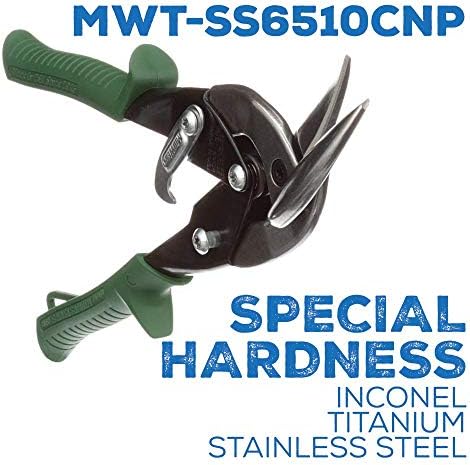 Midwest Aviation Snip - Esquerda e direita Offset de aço inoxidável tesouras com lâmina forjada e kush'n -potwer confort Grips