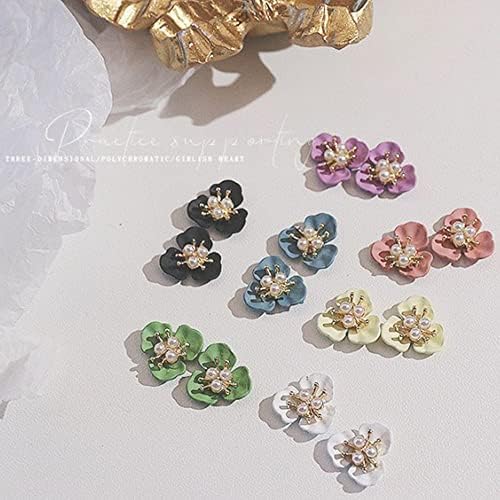 Acessórios de 10pcs Flores Design Design elegante Acessórios de jóias de unhas de unhas Decorações de arte de unhas de flor 3d -