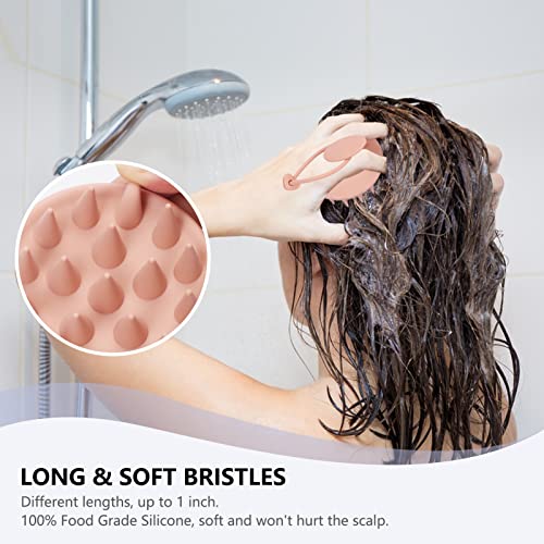 Fyy Scalp Belto Massger Shampoo Brush, lavador de couro cabelos com silicone macio e flexível cerdas de cabelo e