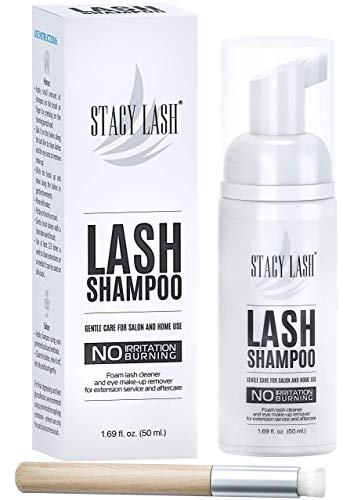 STACY Lash 50ml Shampoo + 15g de removedor/espuma pálpebra Limpador/lavagem para extensões e cílios naturais/parabenos e sulfato de