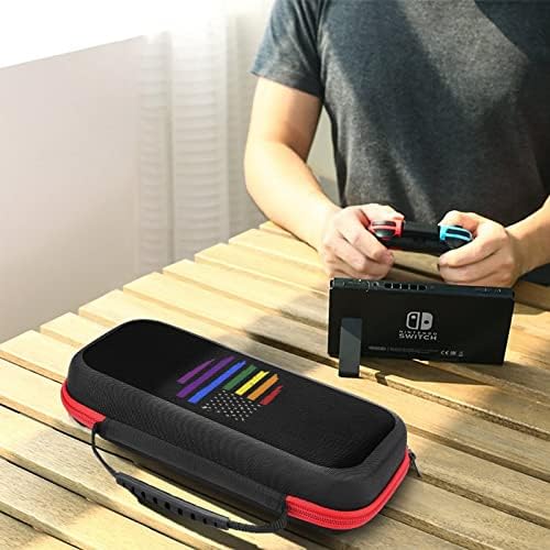 Caixa de transporte de bandeira do arco -íris LGBT gay compatível com Nintendo Switch Protective Hard Shell Bolsa de viagem