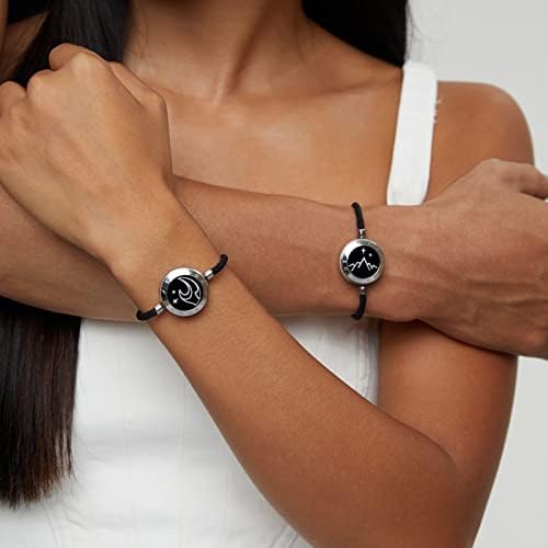 Totwoo Bracelets de longa distância Touch para casais, vibração e iluminação para amantes Bond, presentes de relacionamento de longa distância para namorada namorado, jóias de emparelhamento inteligente bluetooth