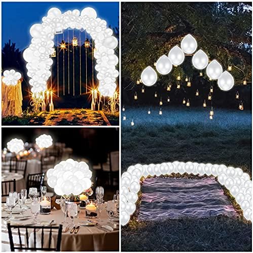 60 peças LED LIGHT UP BALLOONS GLOW BRANCO EM BALLOONS NEGRO BALLOONS DE LATEX LOW