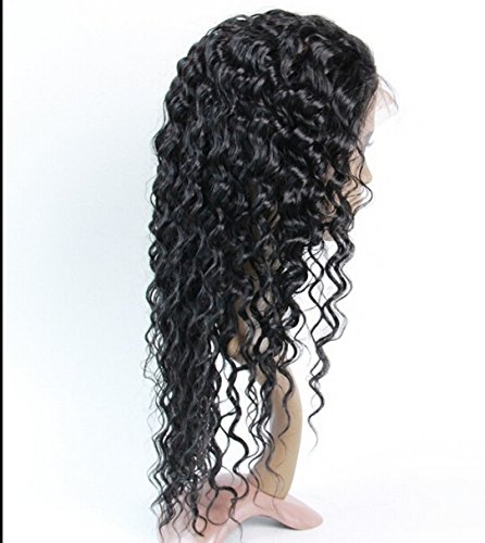 2018 novos 16 100 perucas de renda cheia de cabelo humano para afro -americanos Virgin Virgin Remy Human Human Wave Deep Wave Color #1 Jet Black