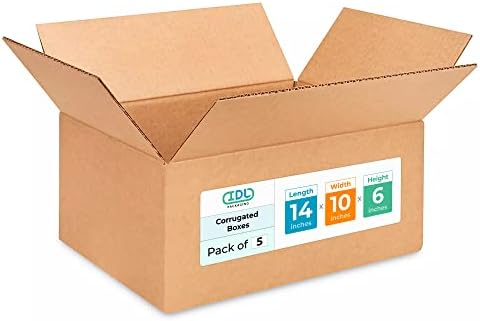 Embalagem IDL Pequenas caixas de remessa corrugadas 14 L x 10 W x 6 H - Excelente opção de caixas de embalagem resistentes para USPS, UPS, FedEx Envie
