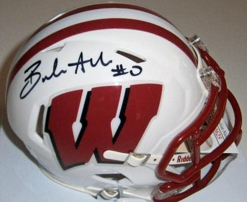 Wisconsin Braelon Allen assinou Mini capacete de velocidade com 0 JSA CoA Autografado - Capacetes NFL autografados