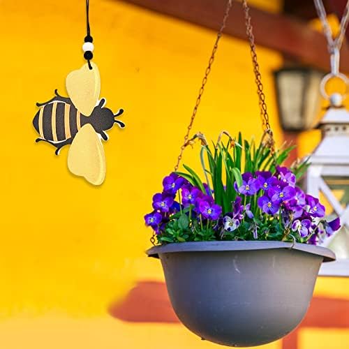 Nsqfkall festival abelhas ornamentos decorações estilo estilo de madeira artesanato pendente de apicultura hanges e grinaldas