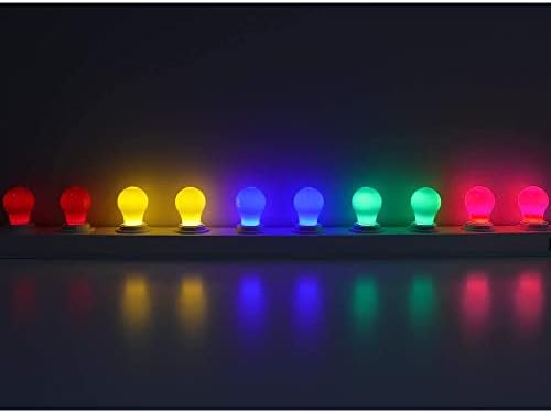 Aiwerttes 20 pacote de lâmpadas de lâmpadas LED de cor e26 lâmpadas LED 3W de 3W para corda interna externa, natal, árvore, luzes noturnas de festa de fada, cores mistas vermelhas amarelas verdes rosa verde