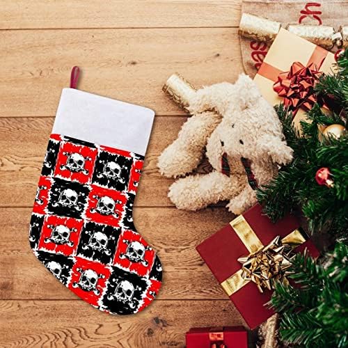 Skull Pirate Skull Christmas pendurado meias de meia para a decoração da casa de férias da árvore de Natal
