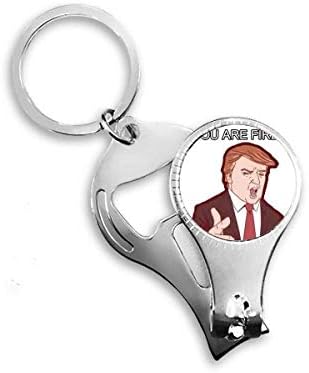 American American Presidente Cartoon Imagem Nipper anel de chaves de chave de corrente de chaves Clipper