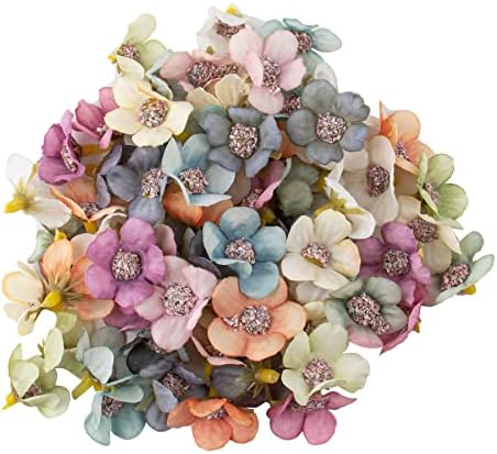 Framendino, 150 Pacote pequenas flores falsas para artesanato Mini Cabeças de Flores de Silk Mini Seda