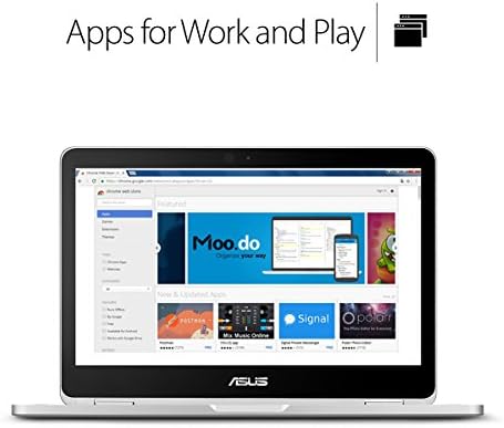 ASUS Chromebook Flip C302 2-em-1 Laptop- 12,5 ”Crega sensível ao toque HD Full, Intel Core M3, 4 GB de RAM, 64 GB de armazenamento
