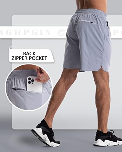 Canghpgin 2 pacote masculino masculino shorts atléticos de 7 polegadas de 7 polegadas shorts de caminhada seca