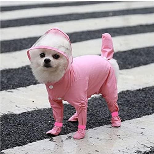 Capa de chuva de cachorro, macacão de cachorro de pelúcia, casaco de chuva de cachorro com capuz