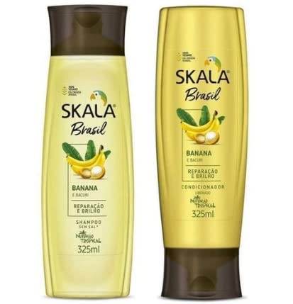 Shampoo skala e condicionador de vitaminas de banana conjunto de 2 produtos brasileiros