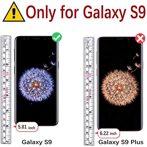 Monasay Galaxy S9 Case, 5,8 polegadas, [Protetor de tela incluído] [Bloqueio RFID] Flip Folio Leather Cell Top com titular de cartão