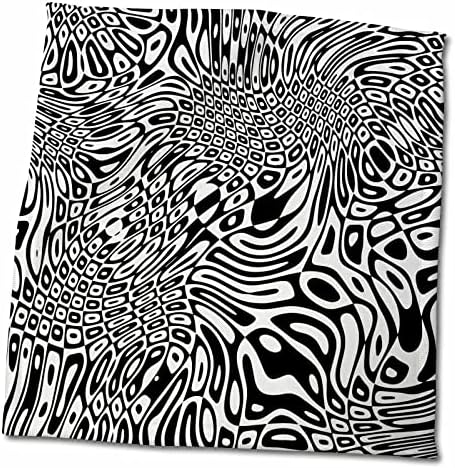 3drose Andrea Haase Art Graphic - Black and White Graphic Op Art - Toalhas