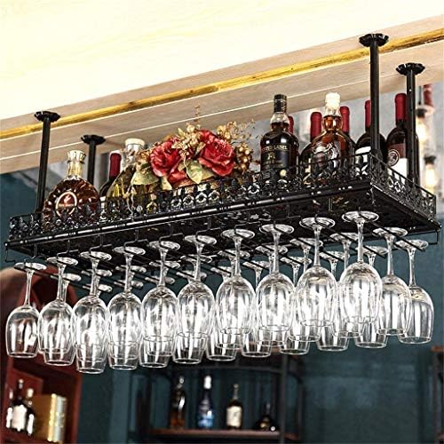 FOVKP Rack de vinho, bar, restaurante, penduramento, rack de vidro de vinho, cálices de vidro de vidro de prateleira de armazenamento