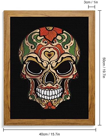 Rose Skull Day of the Dead DIY 5D Diamond Painting Kits com moldura de madeira Artesanato de perfuração Full Arrand obra para decoração de parede