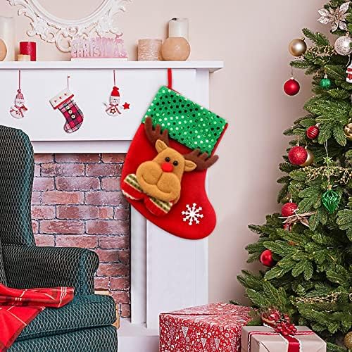 Bolsa de Natal Presente de Decoração de Natal Meias Socks Candy Small Bag Presente Crafts Garland Outdoor 100 pés