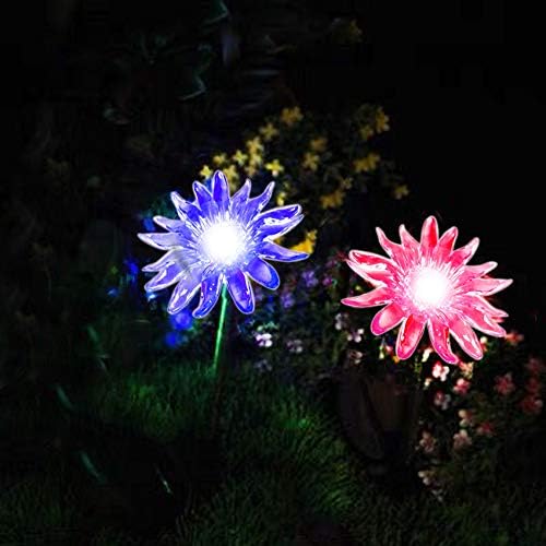 Luz de apostas solares de jardim solar à prova d'água com estatueta de carregamento de cor vívida - lâmpada de jardim de jardim liderada por solwer led para canteiros de flores decoração de quintais, 1pack