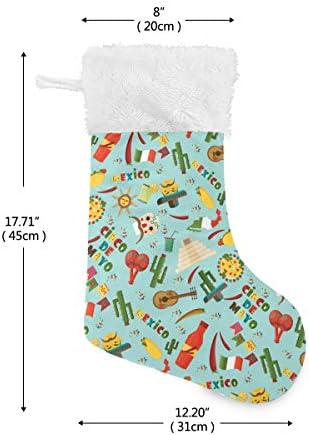 Pimilagu Lat Style Blue Christmas meias 1 pacote 17,7 , meias penduradas para decoração de Natal