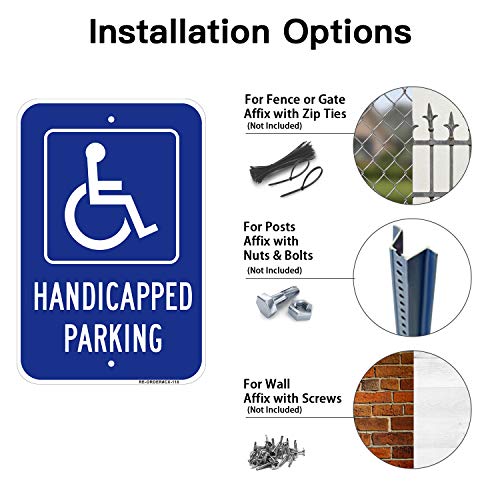 Pacote de estacionamento de handicap muxyh, sinal de estacionamento reservado, com figura do sinal de cadeira de rodas,