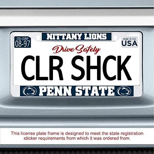 Cor de cor de cor de cor de choque Penn State Nittany Lions Colored Metal Plate Plate Frame, Blue