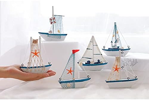 Winomo Car Ornament Wooden Sailing Boat Modelo