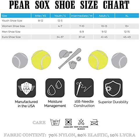 Pear Sox OTC Baseball Softball Stirrup Meia -se azul -céu, branco, marinha, marinha