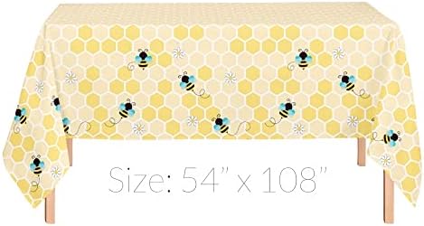 4 Pack Bumblebee Table Tampa 54 x 108, ideal para aniversário, chá de bebê, revelação de gênero, decorações de festas com temas de abelha