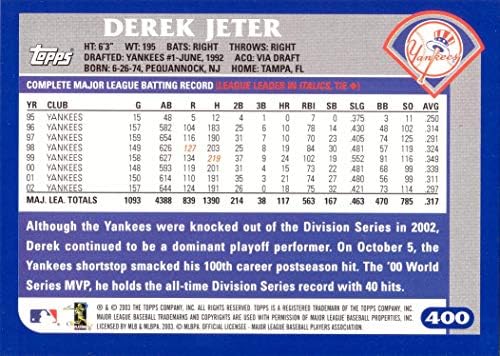 2003 Topps 400 Derek Jeter Baseball Card