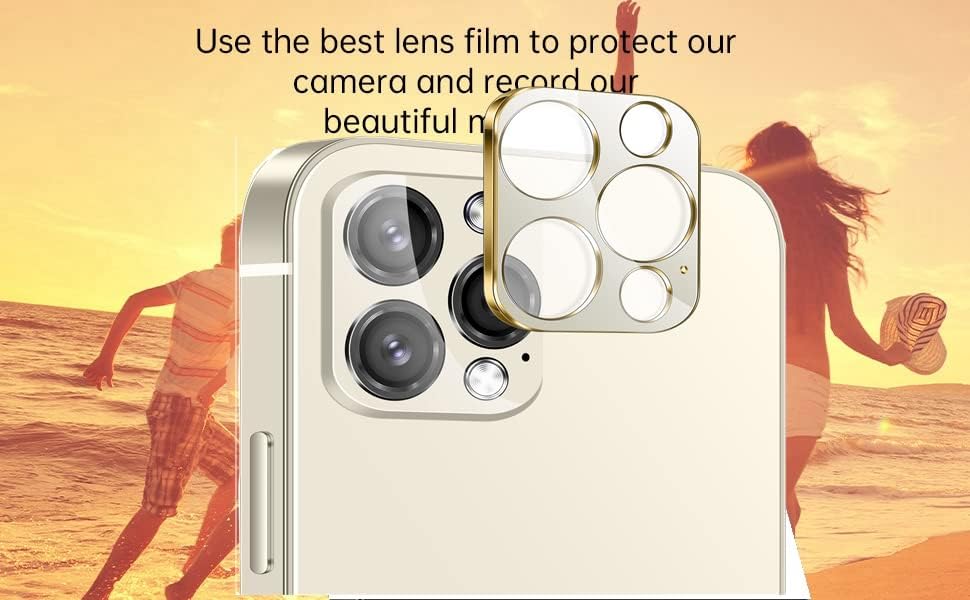 Lente da câmera HyAizlz Protetor compatível com o iPhone 14 Pro Camera capa com moldura de metal 9H Vidro temperado