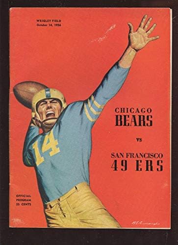 14 de outubro de 1956 Programa da NFL São Francisco 49'ers em Chicago Bears Ex - NFL Programs