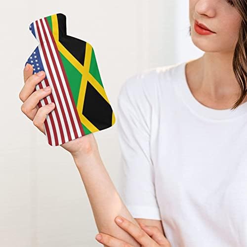 Bandeira Jamaicana dos EUA FIGA SACO DE ÁGUA HODE DE ÁGUA COM TAPA GRANHEFAS DE INJEÇÃO DE BORRAGEM QUENTE para a cama Cólicas menstruais 1 litro