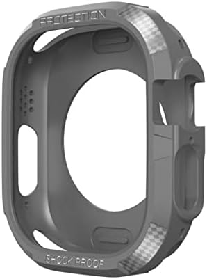 Capa de Hepup TPU para Apple Watch Ultra Case Bumper Protector para Iwatch Série de textura de fibra de carbono Acessórios de cobertura protetora
