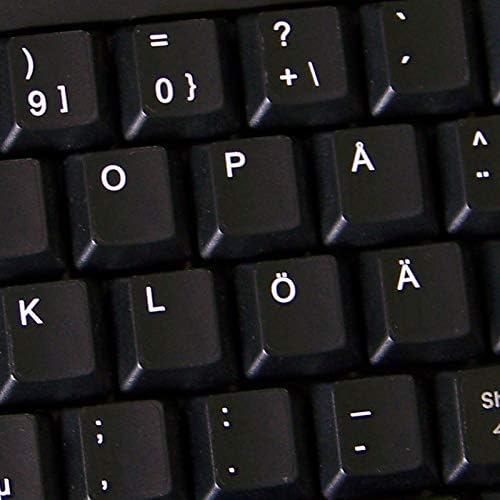 Swedish - adesivos de teclado não transparentes finlandeses em fundo preto para desktop, laptop e caderno