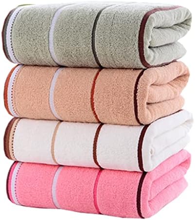 N/Um algodão com toalha de toalha listrada de três segmentos Conjunto de toalhas absorventes Acessórios para banheiros de algodão (cor: verde, tamanho