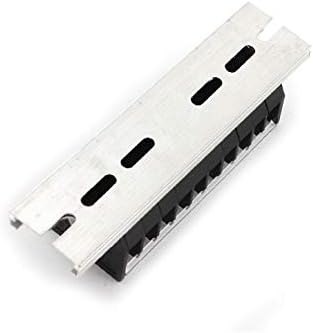 X-Dree Alumínio Din Rail 600V 15A Linha dupla 20 Pólos Conector de cabo de tira do terminal da barreira (Coctor de Cable de Tira