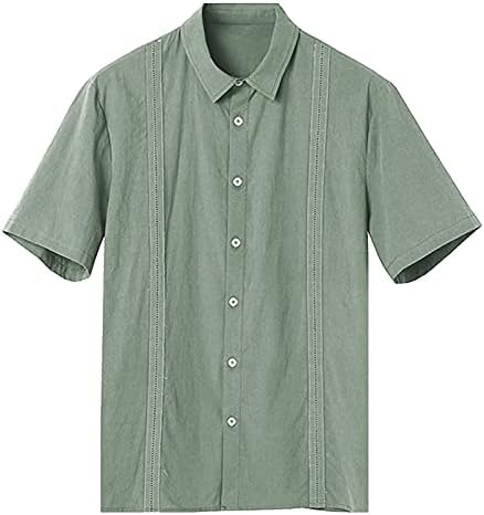 XXBR Camisas de linho de algodão masculinas Novo Button Summer Down Tops Tops de manga curta Fit Fit Casual Casual Aloha