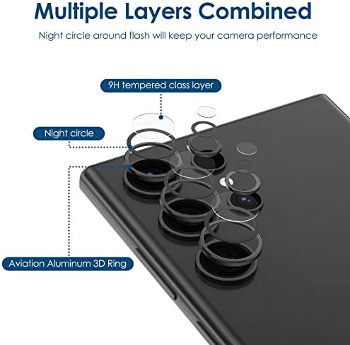 SIMPEAK 3+1PACK SCREEN Protetor compatível com o Samsung Galaxy S23 Ultra 5G 6,8 [não vidro], HD Clear, Acessórios Lens de vidro