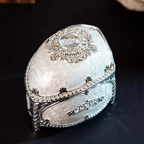 EKDSPW Fancy Jewelry Storage Case Small Trinkets Organizer Box Irregular Metal Tin Box com veludo preto, prata/ouro