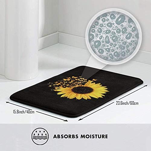 Tapete de banho de espuma de memória com base não deslizante, absorvente de flanela super aconchegante tapete de banheiro tapete
